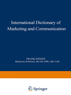 cover image of International Dictionary of Marketing and Communication